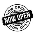 Now Open rubber stamp