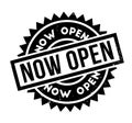 Now Open rubber stamp