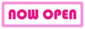 Now Open sign in Pink neon Royalty Free Stock Photo