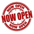 Now open sign or stamp Royalty Free Stock Photo