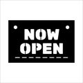 Now open sign vector design Royalty Free Stock Photo