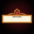 Now playing cinema sign Royalty Free Stock Photo