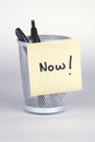 Now! Post-It Note Royalty Free Stock Photo