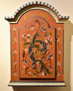 Norwegian Wall Cabinet with Rosemaling Royalty Free Stock Photo