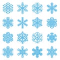 Nowflake winter icon set.