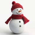 nowman wearing a red scarf and hat Royalty Free Stock Photo