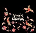 Beautiful happy nowruz iranian spring holiday greeting card. Concept of spring came.