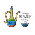 Nowruz greeting card. Iranian new year.