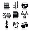 Nowruz - Persian New Year icons set Royalty Free Stock Photo