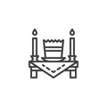 Nowruz semeni with candles line icon