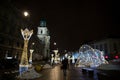 Nowy Swiat New World street in Warsaw, winter time. Everything Royalty Free Stock Photo