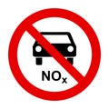 NOx car and prohibition sign Royalty Free Stock Photo