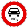 NOx car and prohibition sign Royalty Free Stock Photo