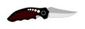 Hunting knife . Military knife illustration isolated on white background. Slice symbol. Aggressive survivor tool.