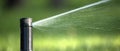 Nozzle of automatic lawn watering system, close-up.