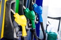 Nozzle fuel gas station fill in the car tank Royalty Free Stock Photo