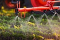 Nozzle of the tractor sprinklers Royalty Free Stock Photo