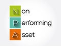 NPA - Non Performing Asset acronym, business concept background