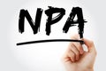 NPA - Non Performing Asset acronym with marker, concept background