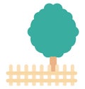 Park, Fence Color Isolated Vector Icon