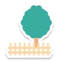 Park, Fence Color Isolated Vector Icon