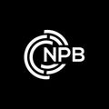 NPB letter logo design. NPB monogram initials letter logo concept. NPB letter design in black background