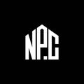 NPC letter logo design on BLACK background. NPC creative initials letter logo concept. NPC letter design