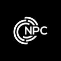 NPC letter logo design. NPC monogram initials letter logo concept. NPC letter design in black background