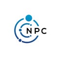 NPC letter technology logo design on white background. NPC creative initials letter IT logo concept. NPC letter design