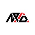NPD triangle letter logo design with triangle shape. NPD triangle logo design monogram. NPD triangle vector logo template with red Royalty Free Stock Photo
