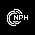 NPH letter logo design. NPH monogram initials letter logo concept. NPH letter design in black background Royalty Free Stock Photo