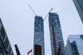 Condo Skyscraper construction site facing older high rises in downtown Toronto, Royalty Free Stock Photo