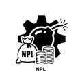 NPL icon. NPL debt icon. Non performing loan isolated on background