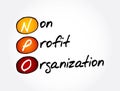 NPO - Non-Profit Organization acronym, business concept background