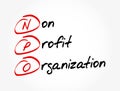 NPO - Non-Profit Organization acronym, business concept background