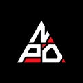 NPO triangle letter logo design with triangle shape. NPO triangle logo design monogram. NPO triangle vector logo template with red Royalty Free Stock Photo