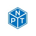 NPT letter logo design on black background. NPT creative initials letter logo concept. NPT letter design Royalty Free Stock Photo