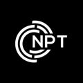 NPT letter logo design on black background.NPT creative initials letter logo concept.NPT vector letter design Royalty Free Stock Photo