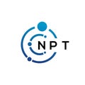 NPT letter technology logo design on white background. NPT creative initials letter IT logo concept. NPT letter design Royalty Free Stock Photo
