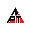 NPT triangle letter logo design with triangle shape. NPT triangle logo design monogram. NPT triangle vector logo template with red Royalty Free Stock Photo
