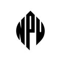 NPV circle letter logo design with circle and ellipse shape. NPV ellipse letters with typographic style. The three initials form a Royalty Free Stock Photo