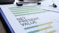 NPV Net Present Value is shown as financial and business concept Royalty Free Stock Photo