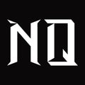 NQ Logo monogram with slice shape design template Royalty Free Stock Photo