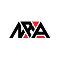 NRA triangle letter logo design with triangle shape. NRA triangle logo design monogram. NRA triangle vector logo template with red Royalty Free Stock Photo