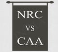 NRC VS CAA showing on black banner. Royalty Free Stock Photo