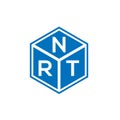 NRT letter logo design on black background. NRT creative initials letter logo concept. NRT letter design