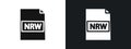 NRW File Document Icon linear graphics set vector in black Royalty Free Stock Photo