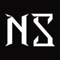 NS Logo monogram with slice shape design template Royalty Free Stock Photo