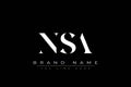 NSA abstract letter logo design Royalty Free Stock Photo