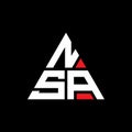 NSA triangle letter logo design with triangle shape. NSA triangle logo design monogram. NSA triangle vector logo template with red Royalty Free Stock Photo